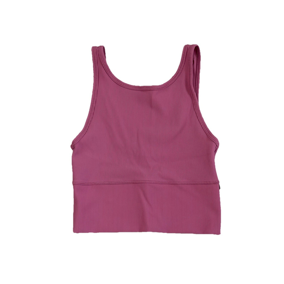 Lululemon Other - LULULEMON POWER PIVOT TANK TOP RIB PINK SIZE 2 PTP 11.5”
